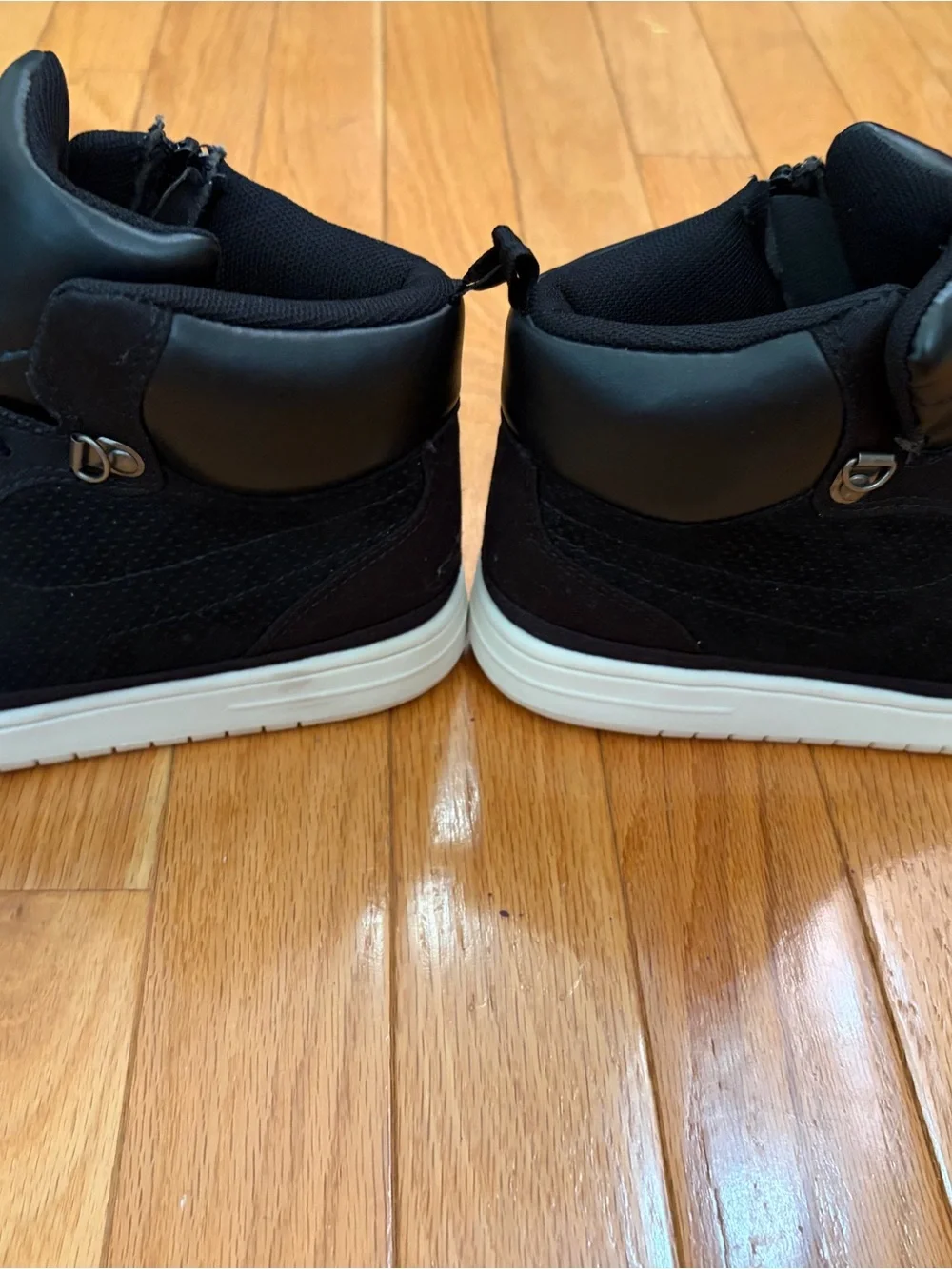 GAP Kids Black High-Top Sneakers with White Soles